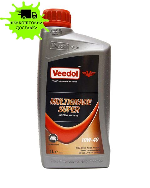 Олива моторна VEEDOL MULTIGRADE SUPER 10W40 API:SL/CF, ACEA:A3/B4 1л