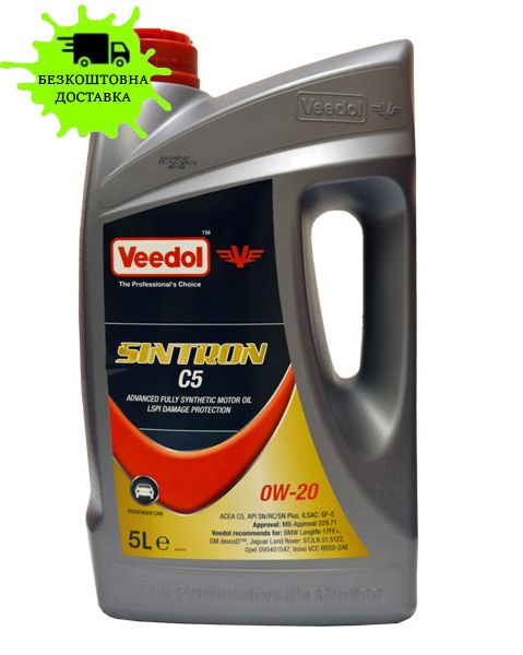 Олива моторна VEEDOL SINTRON C5 OW20 API:SN/RC/SN Plus,ACEA:C5 5л