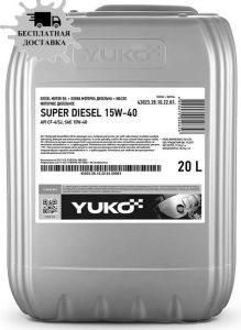 Олива моторна YUKO SUPER DIESEL 15W40 API CF-4/SJ 17,5кг 20л
